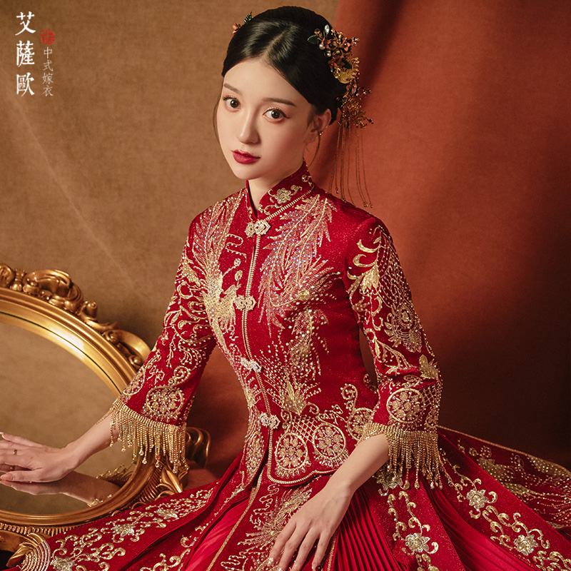 Suhe traditional wedding dress for bride, 2021 years, dragon and phoenix, Chinese style