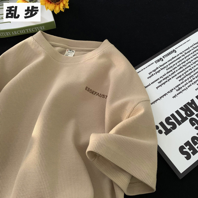 华夫格短袖t恤休闲夏季宽松体恤