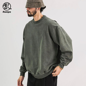 复古350g重磅卫衣男士 春季 款 美式 潮牌水洗做旧宽松休闲百搭男装 潮