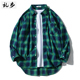 防晒衫 男士 外套 韩版 外穿格子衬衣潮流情侣装 2026港风日系长袖 衬衫