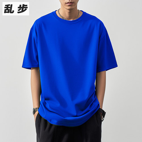 乱步潮牌韩版个性纯色打底上衣