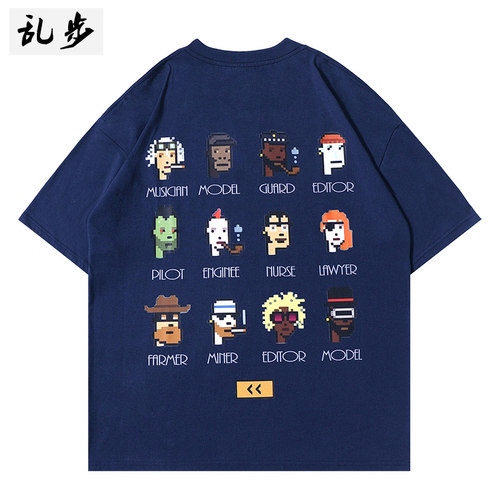 美式重磅短袖纯棉宽松大码嘻哈
