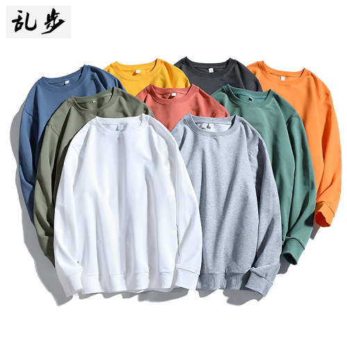 纯色长袖卫衣男装圆领上衣服