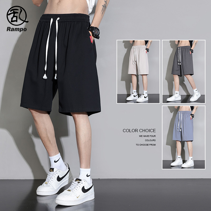 纯棉短裤男款休闲裤纯色五分裤子