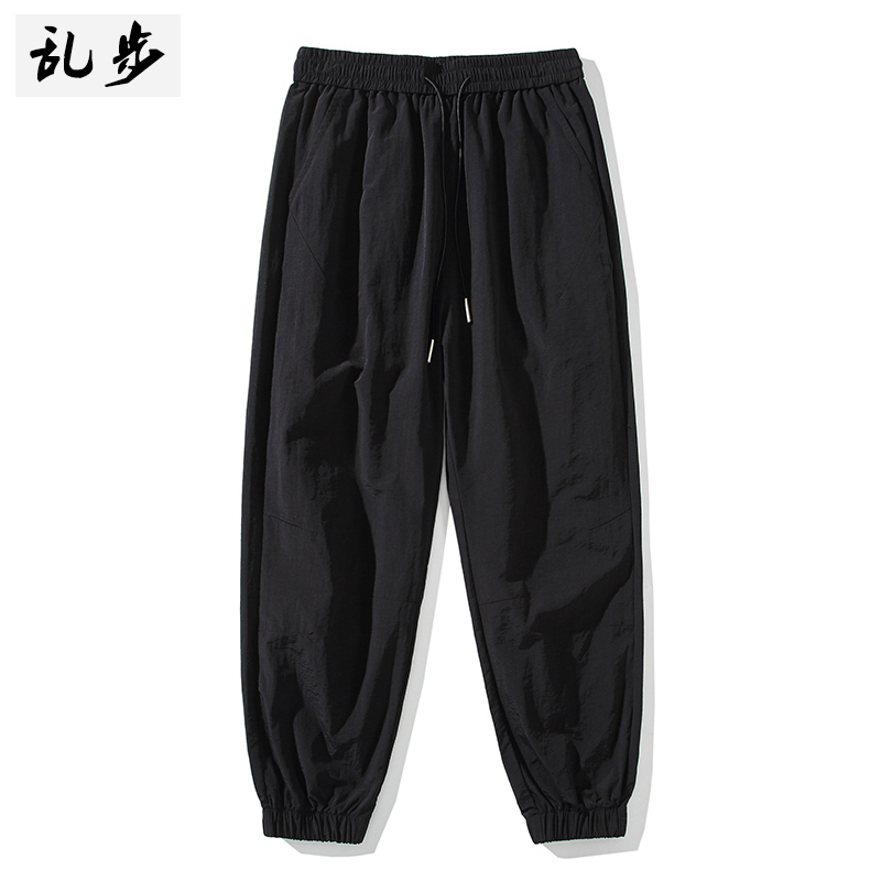 夏季休闲长裤宽松纯色运动锥形裤