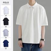 POLO衫 休闲百搭宽松翻领t恤上衣服半袖 男士 纯色夏季 短袖 新款 男装