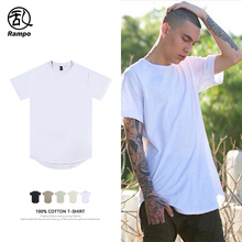 240g纯棉重磅t恤比伯同款欧美高街潮牌前短后长打底衫内搭体恤男