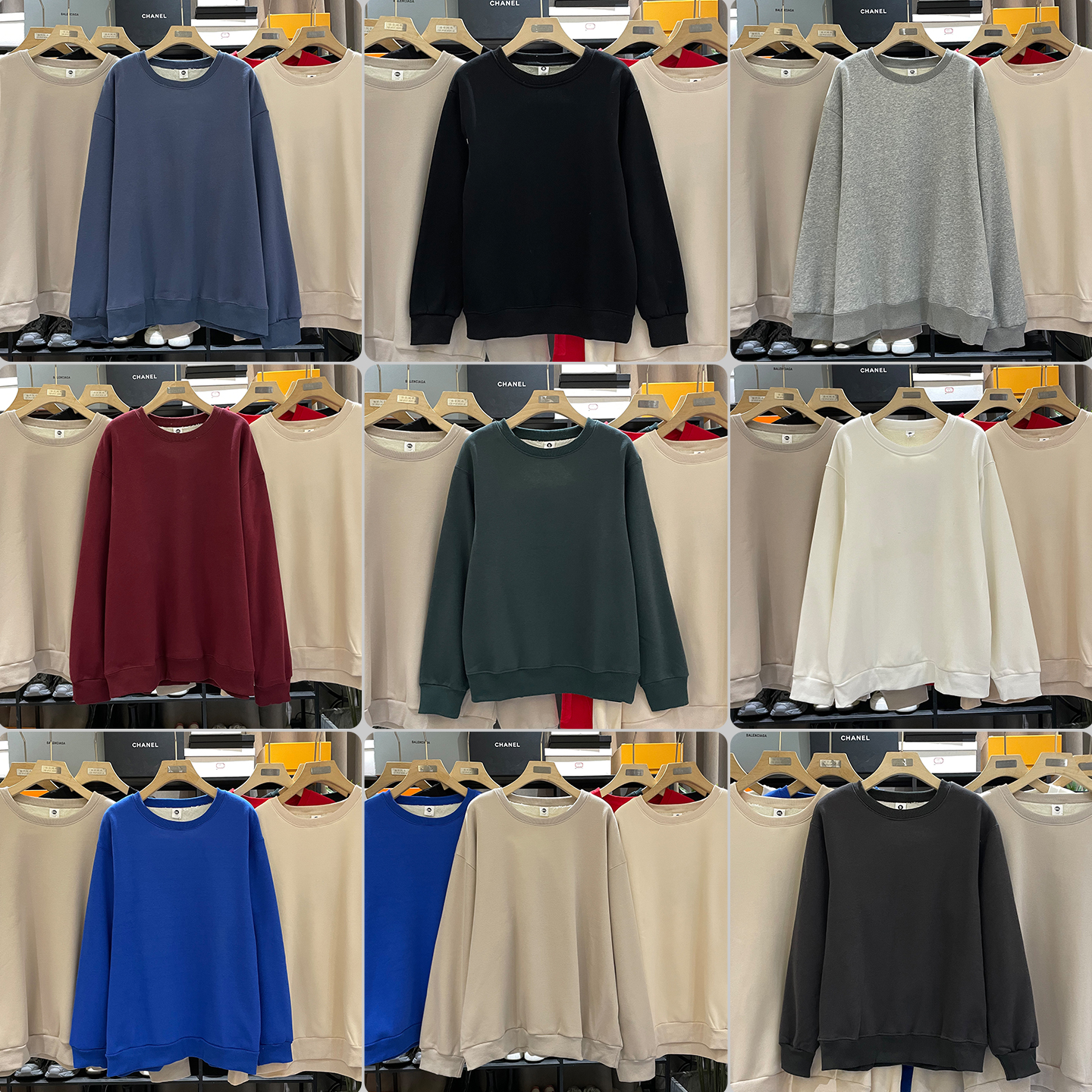 美式重磅加绒加厚宽松大码男女同款保暖卫衣圆领长袖慵懒风上衣潮