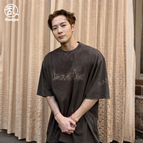 王嘉尔同款美式印花宽松短袖T恤