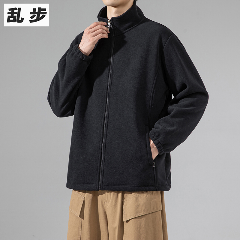 青年学生摇粒抓绒夹克棒球服外套