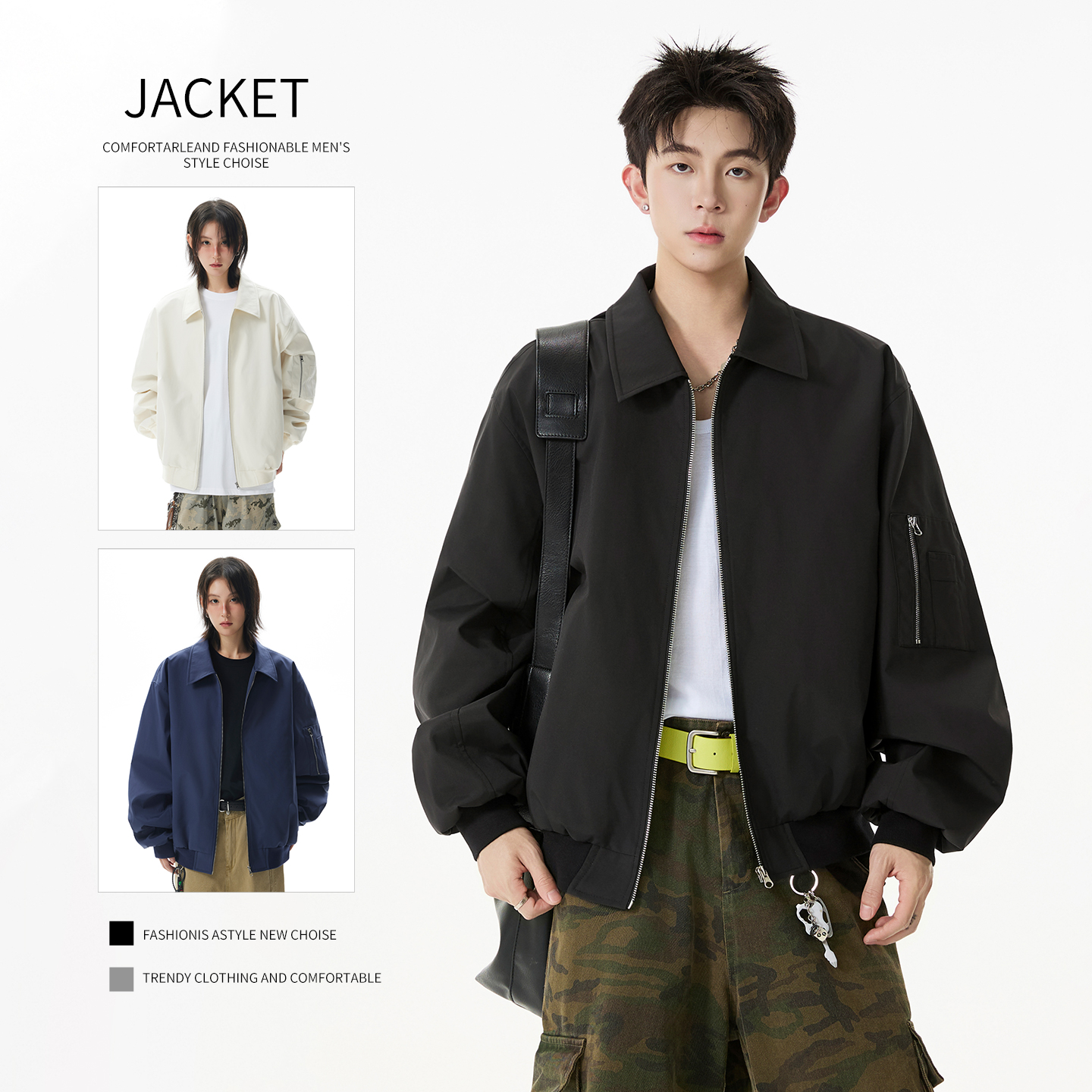 美式cleanfit飞行夹克男女秋冬新