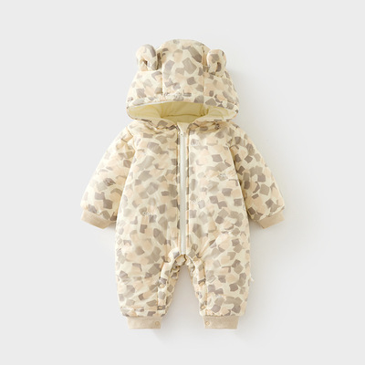 婴儿棉服冬装加厚衣服拉链外套初生宝宝连体衣爬服棉衣可爱外出服