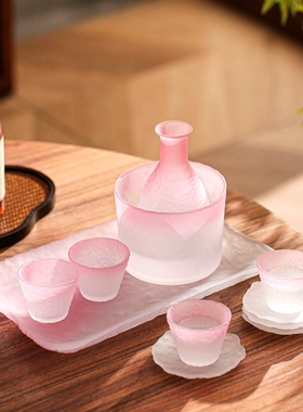 高端妃粉日式清酒壶小酒杯白酒杯酒具烧酒酒盅家用烫酒温酒壶套装