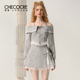 茬客纯欲风一字肩卫衣套装 2025年秋新款 性感上衣A字半身裙两件套