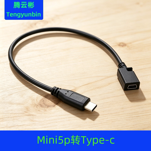 MiniUSB转Type-C母充电转接线