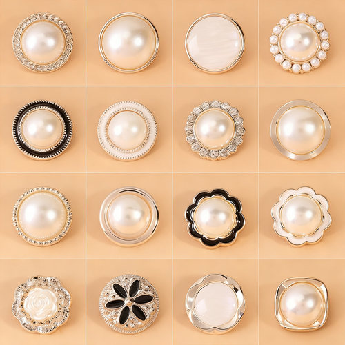 之江小香风珍珠纽扣大衣外套扣子