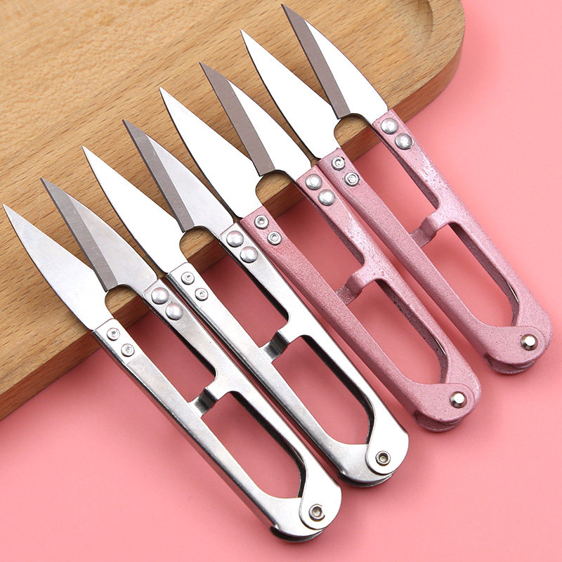 碳钢小剪刀家用手工剪线头不锈钢纱剪小号u型绣花裁缝剪十字绣剪