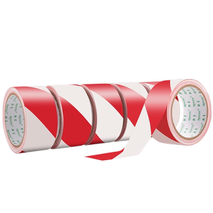 PVC红白安全线警示胶带斑马胶带警戒线隔离带彩色地标线5S地面标识划线地板胶带白红地贴定位划分区域消防