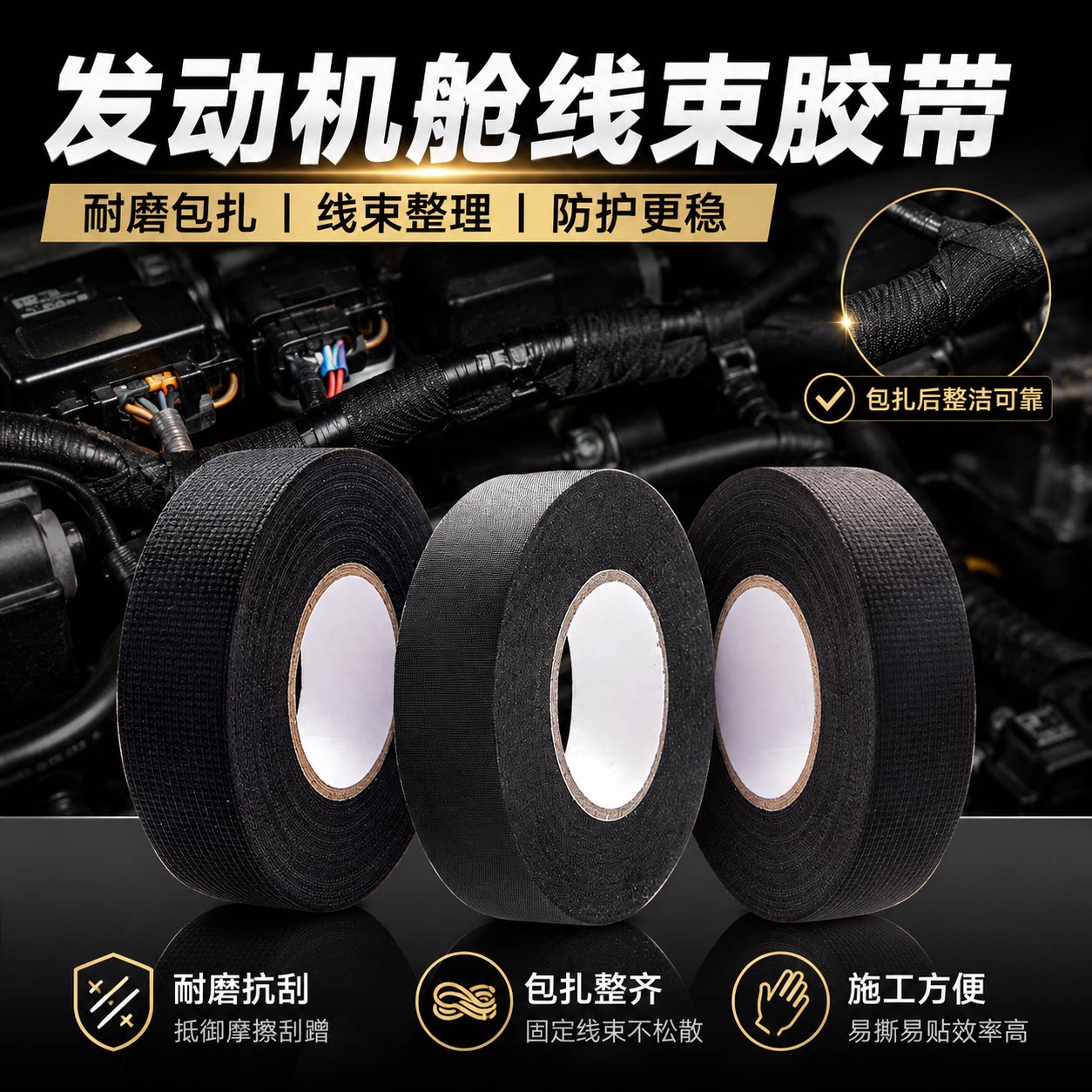 新星发动机舱汽车线束专用胶带图片
