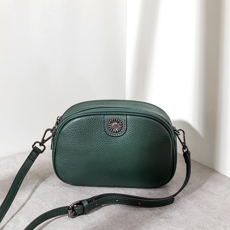 真皮小包包女2023新款潮单肩斜挎贝壳包ins时尚百搭头层牛皮女包