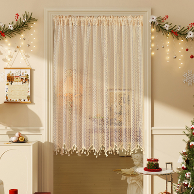 云蔻白色奶油风法式天鹅绒门帘