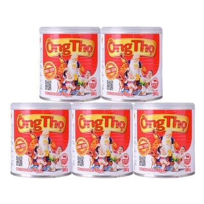 越南寿星翁炼乳 奶茶店专用 商用泡鲁达咖啡烘焙寿星公380gX3家用