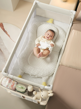 coolbaby多功能婴儿床拼接大床可移动新生儿宝宝床尿布台便携bb床