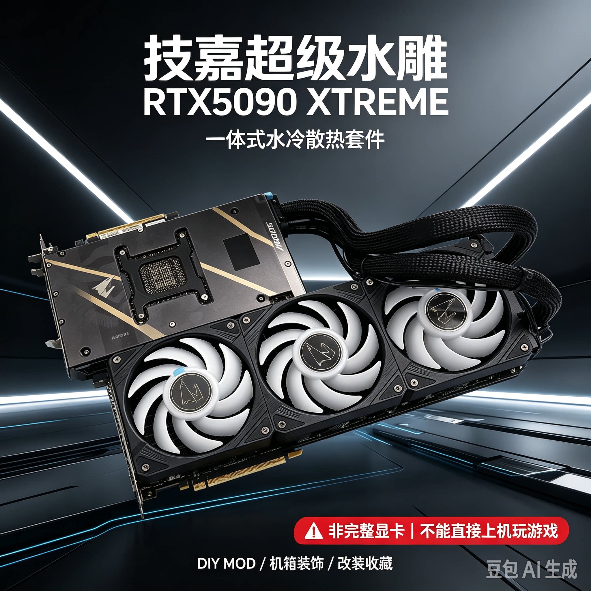 超级水雕技嘉AORUS RTX5090 XTREME水雕显卡散热器一体式水冷散热