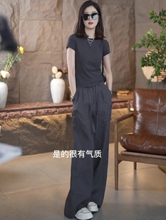 搭配一整套显瘦 高级灰时尚 套装 女干练气质女神范今年流行爆款 夏装