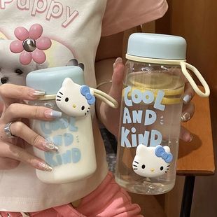 高颜值ins简约便携随手塑料水杯女学生可爱小猫塑料杯子 2025新款