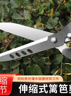 黄色伸缩草坪剪篱笆剪修剪树枝剪刀园艺花剪专用园林艺修枝大剪刀