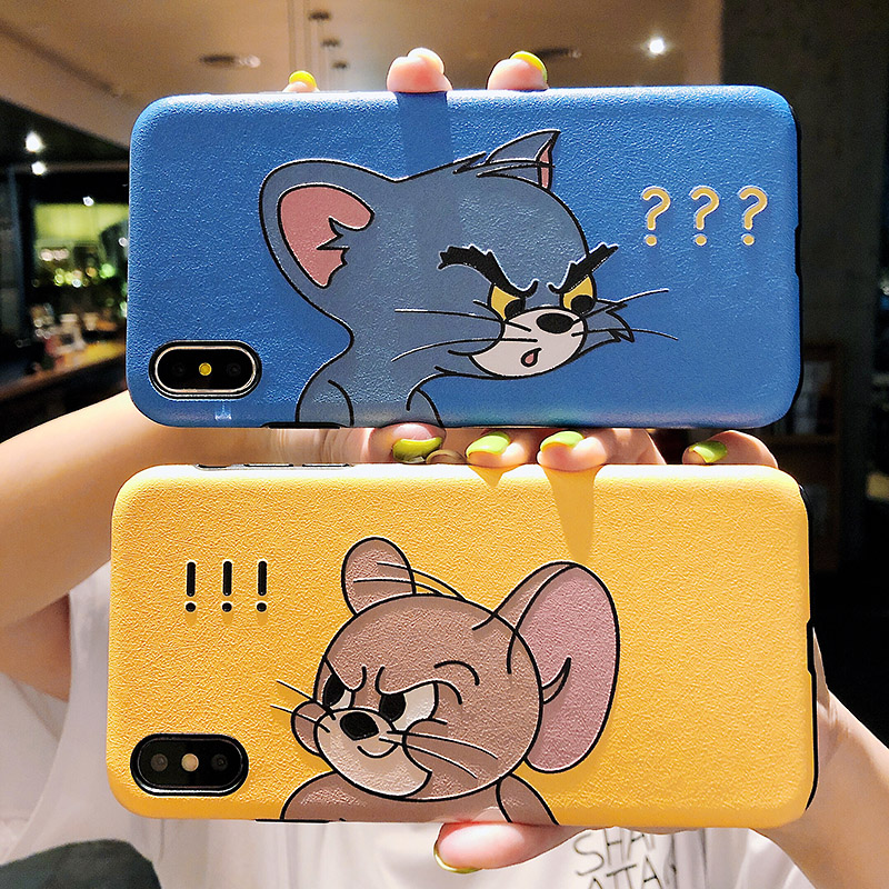 手慢无麦凯士苹果x手机壳iphone8plus硅胶套11pro卡通猫和老鼠浮雕7plu
