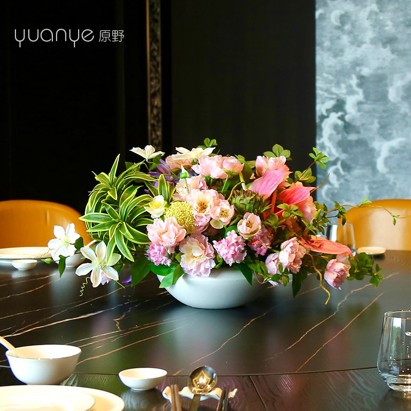 仿真花酒店餐厅假花桌面装饰摆件