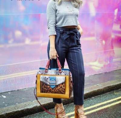 英国拼色单肩包现货