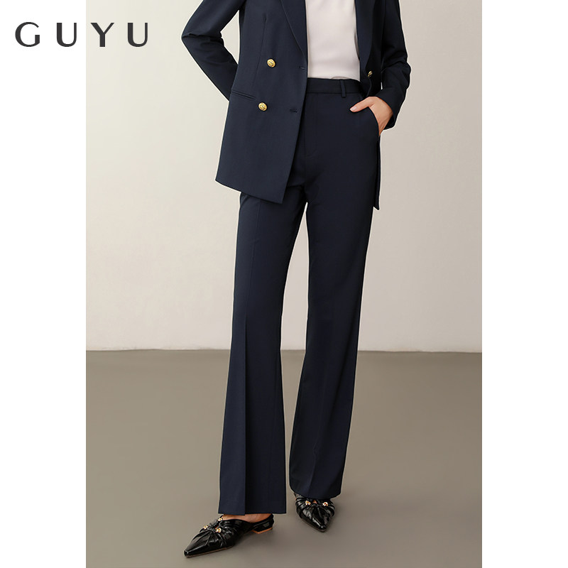 黑色微喇叭西装裤女夏季薄款2025新款高腰职业面试正装西裤阔腿裤