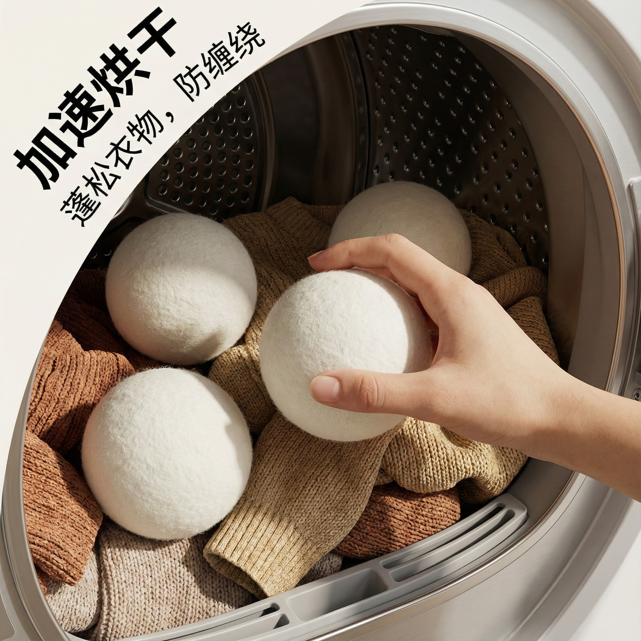 烘干机羊毛球专用烘干球洗衣球干燥球清洁防缠绕防褶皱防静电神器,收纳整理,洗护球,淘宝优惠券,粉丝福利购,淘宝优惠卷
