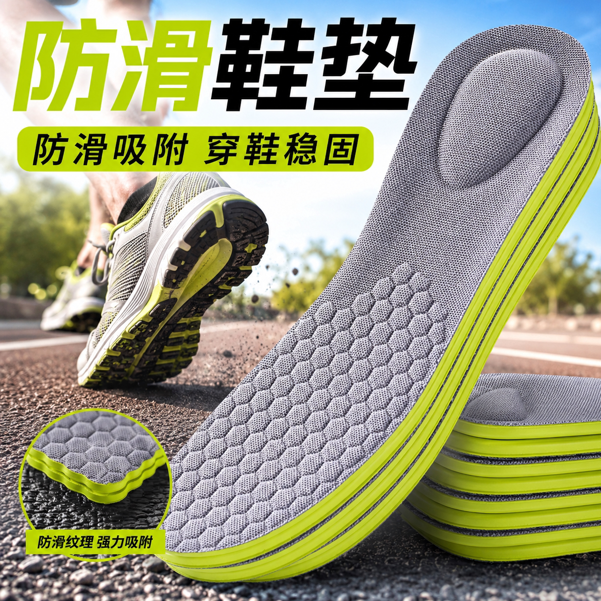 防滑鞋垫男士吸汗防臭透气除臭