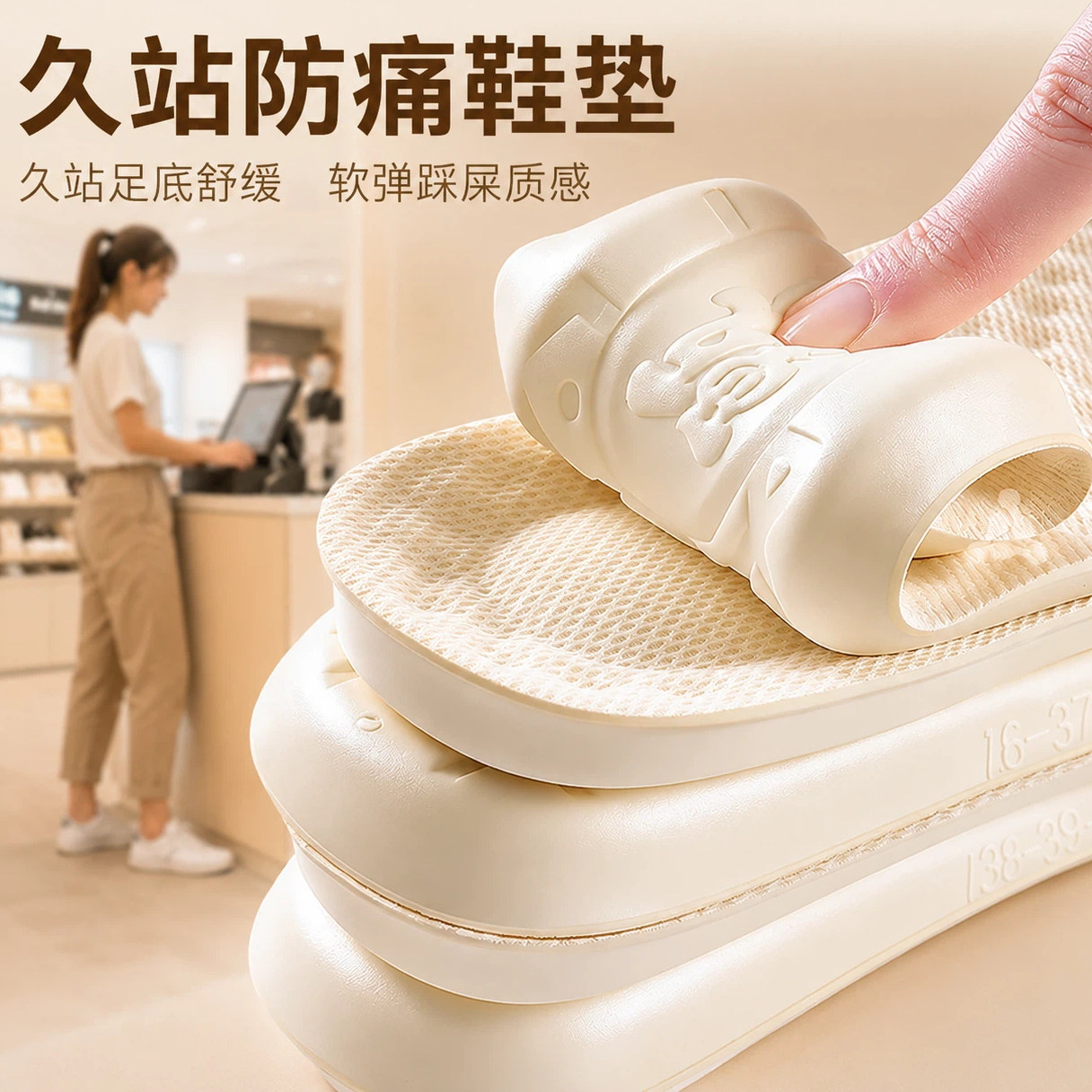 鞋垫久站防痛乳胶气垫减震不累