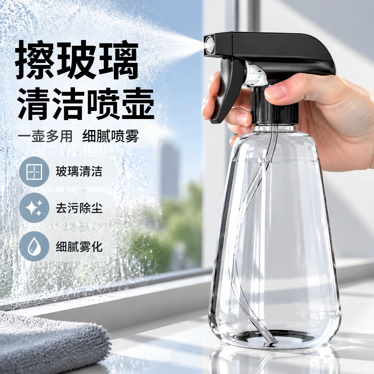 清洁消毒耐酸碱超细雾化喷壶