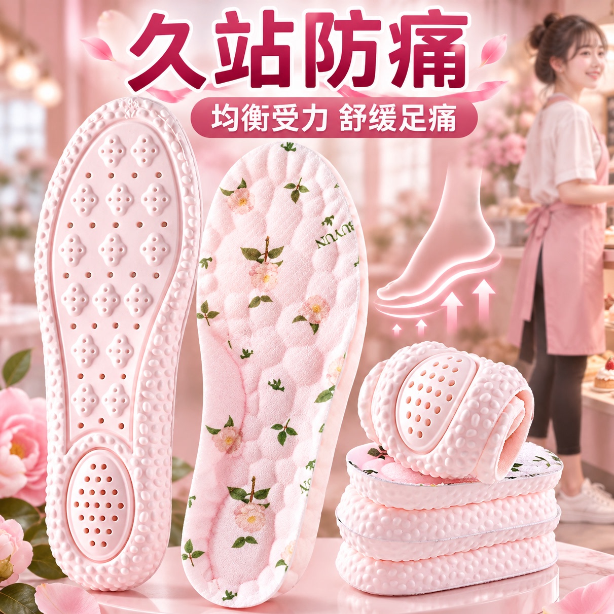 久站防痛鞋垫女软踩屎感气垫减震