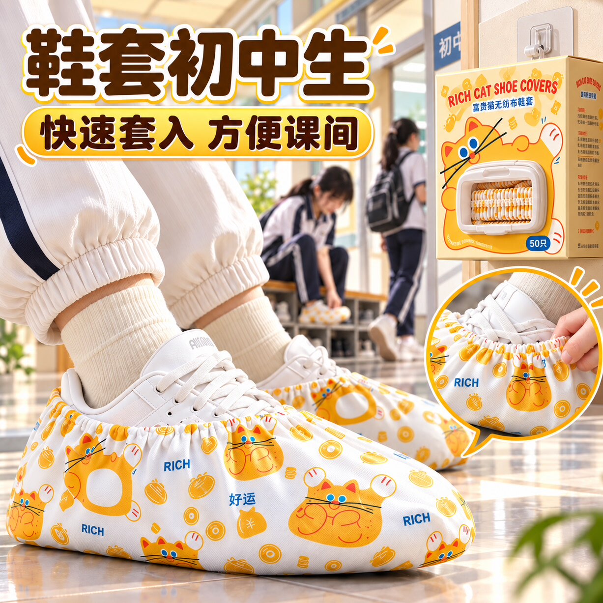 鞋套初中生室内加厚耐磨防滑机房