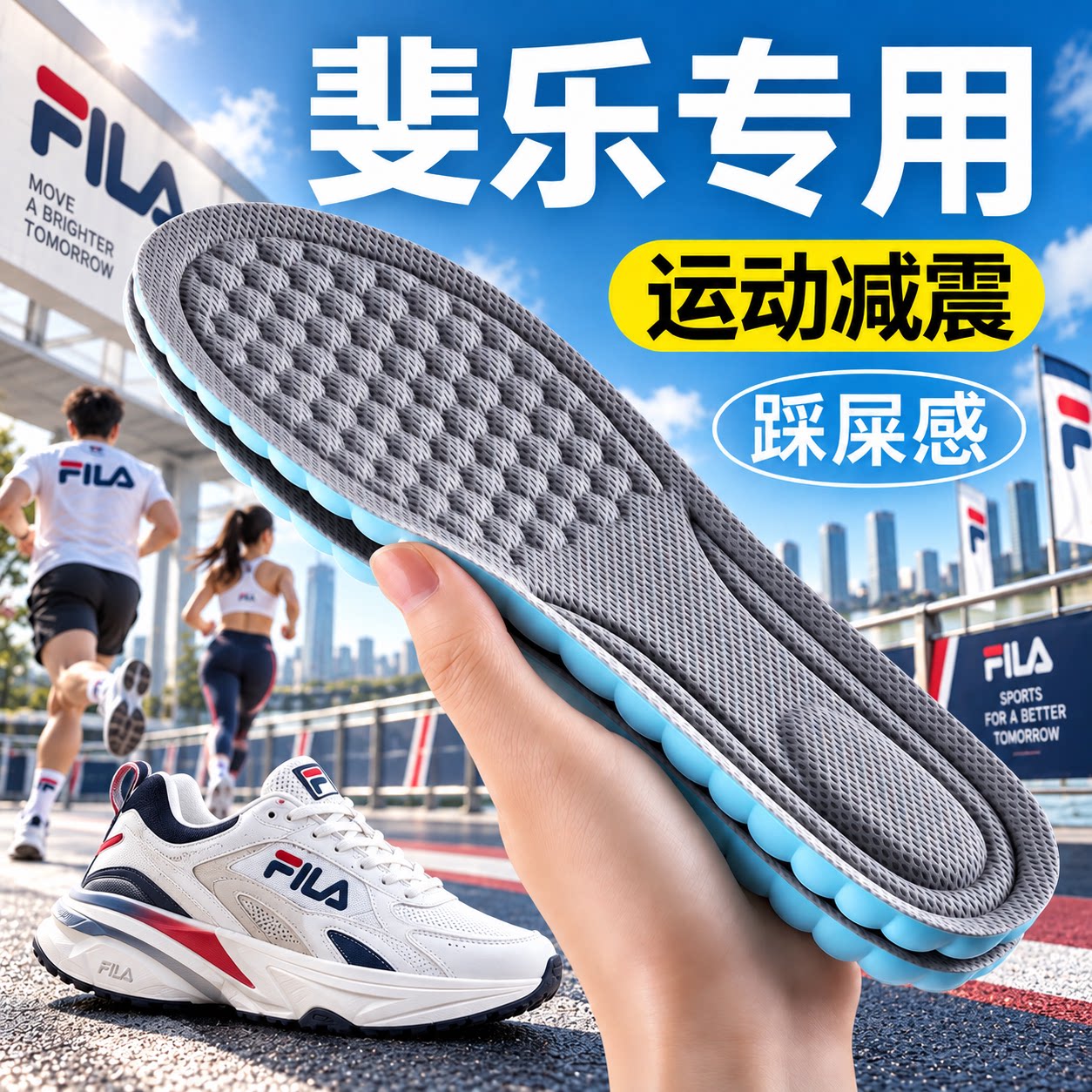 斐乐专用鞋垫男踩屎感透气吸汗软