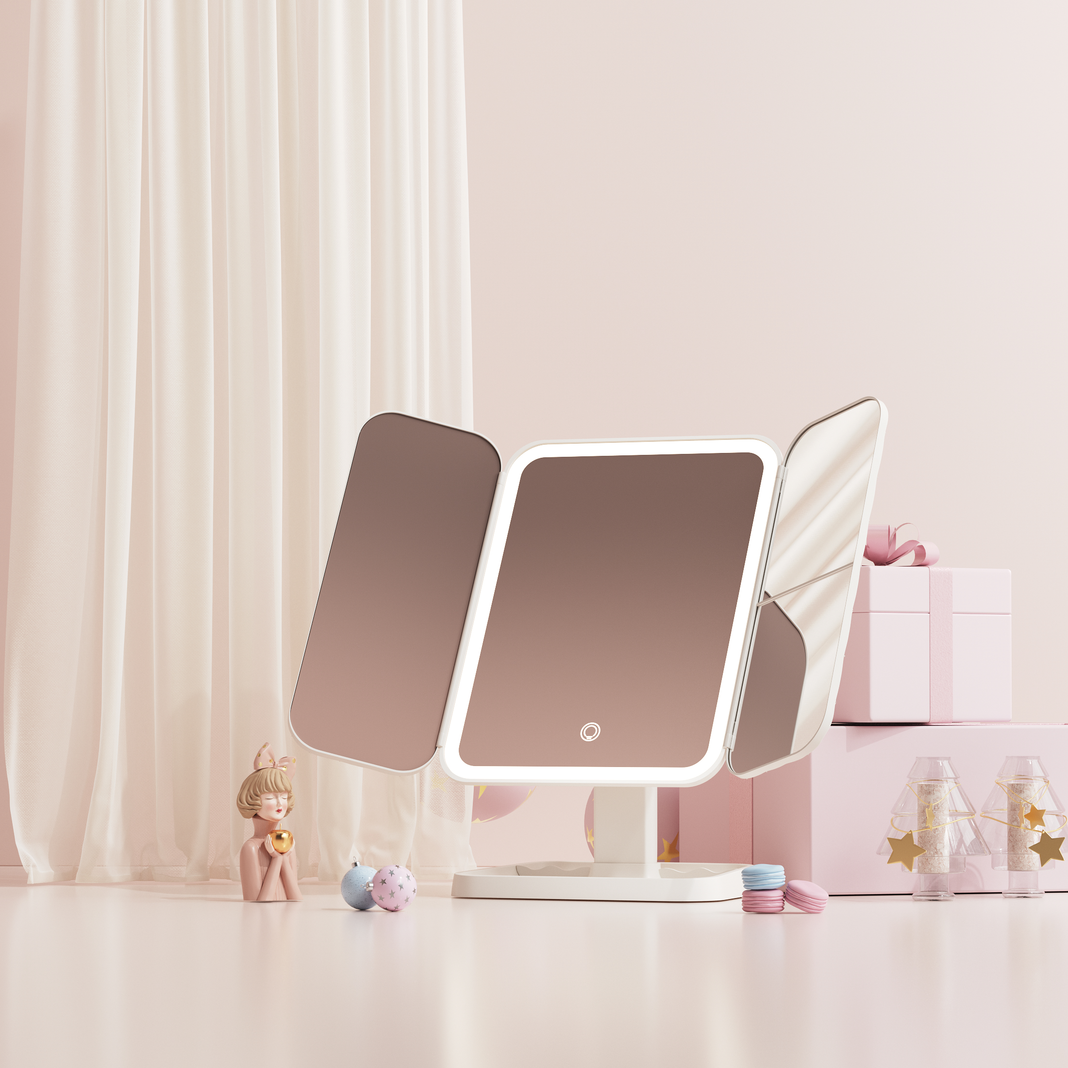 【高清呈像】三折叠补妆化妆镜