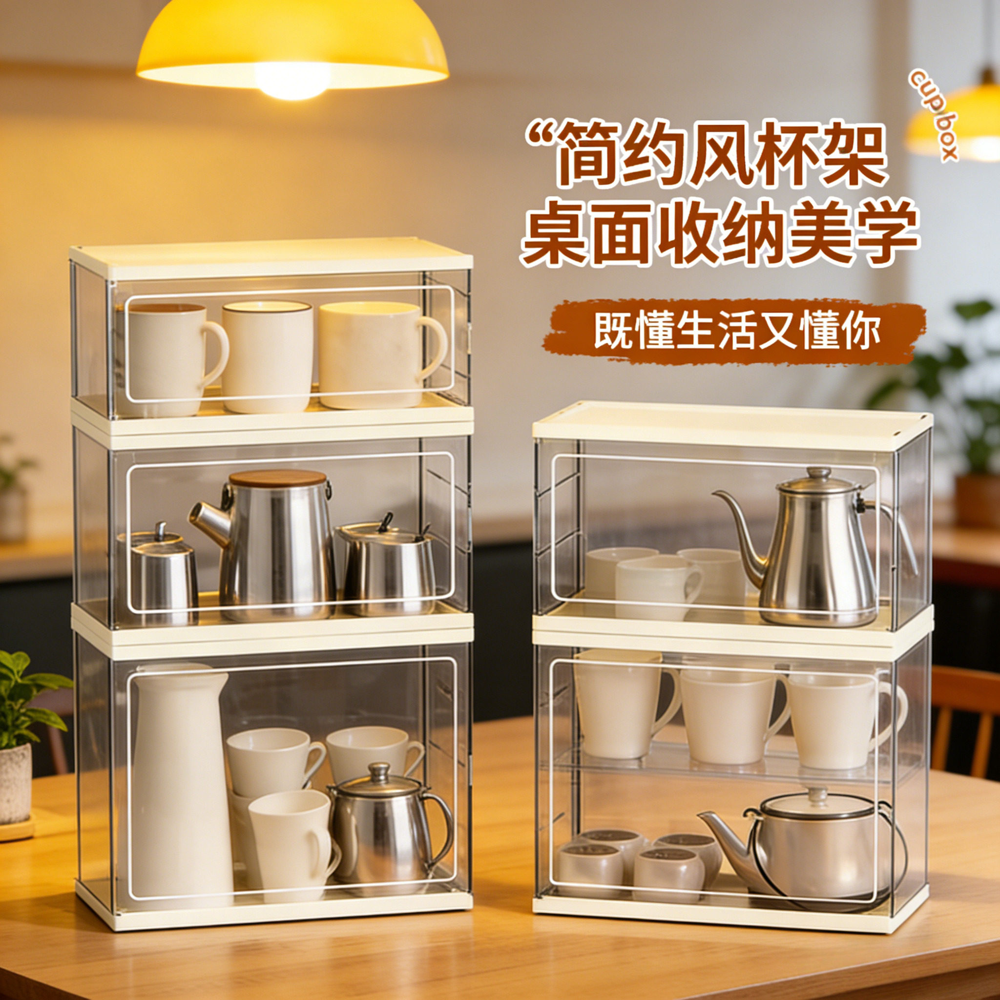 日本茶具茶杯收纳盒置物架防尘整理放装杯子功夫茶壶酒杯带盖橱柜,收纳整理,茶具收纳盒,淘宝优惠券,粉丝福利购,淘宝优惠卷