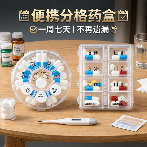 一周七天小药盒随身迷你