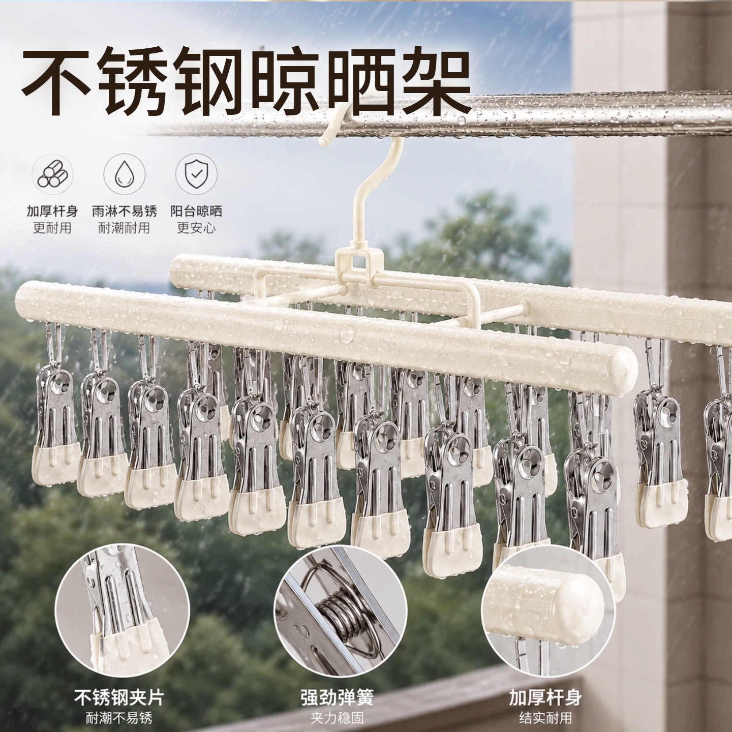 【不锈钢晾晒架】加厚材质耐用