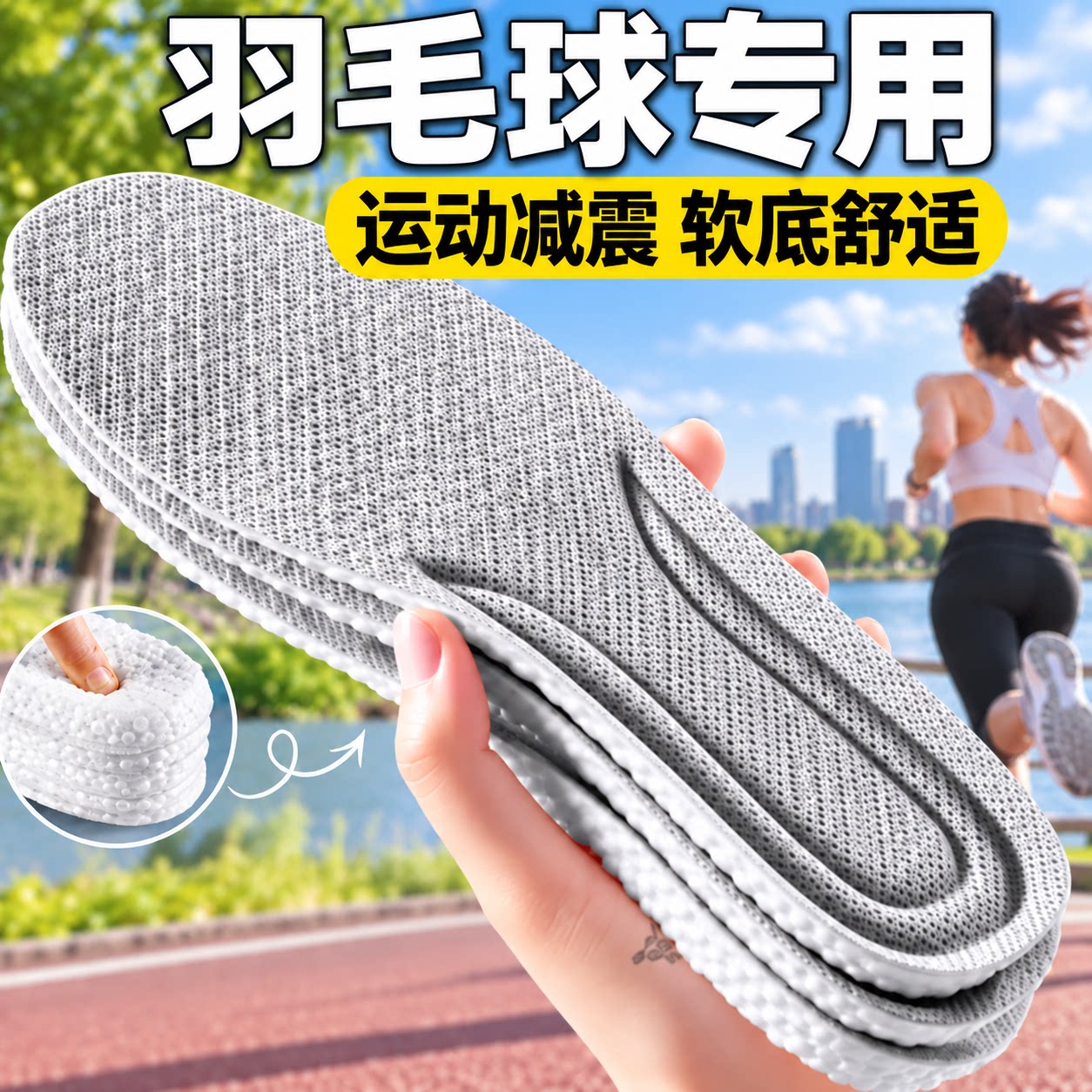 羽毛球鞋垫气垫减震吸汗防臭透气