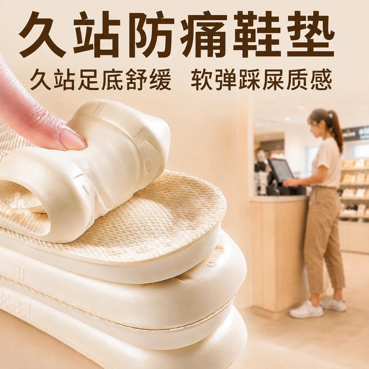 鞋垫久站防痛乳胶气垫减震不累