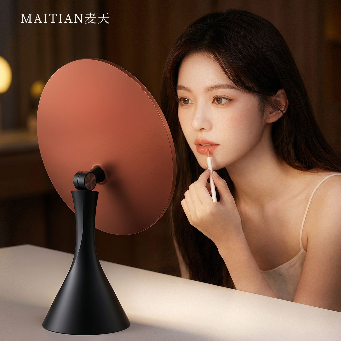 梳妆镜镜子化妆镜桌面台式带灯led灯智能大号家用新款美妆主卧镜