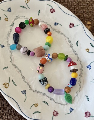 HEIXIN STUDIO手作捷克琉璃珠西亚琉璃珠珍珠木珠可爱小众手串054